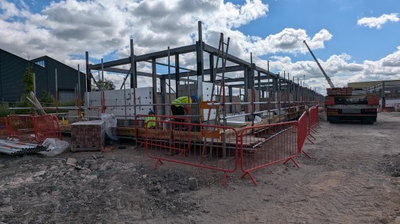 View from the left end of the Community Centre (back to Highfield Spring)